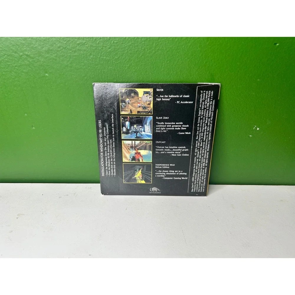 Infogrames Action Sampler PC CD-ROM Silver Slave Zero Outcast Independence War
